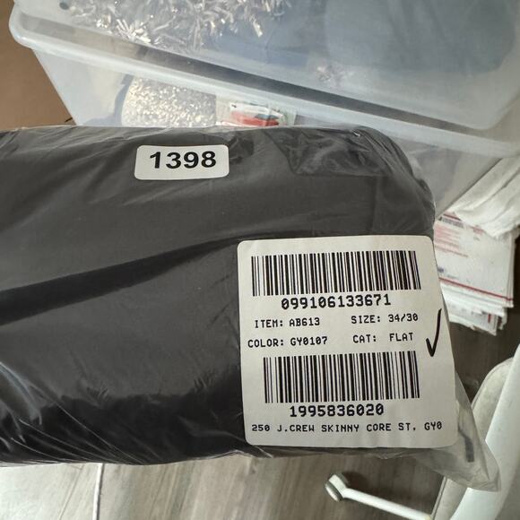 J.Crew 250 Skinny Fit Core Stretch Chino Pants Mens SZ W34 L30 Gray AB613 Twill - Picture 10 of 10